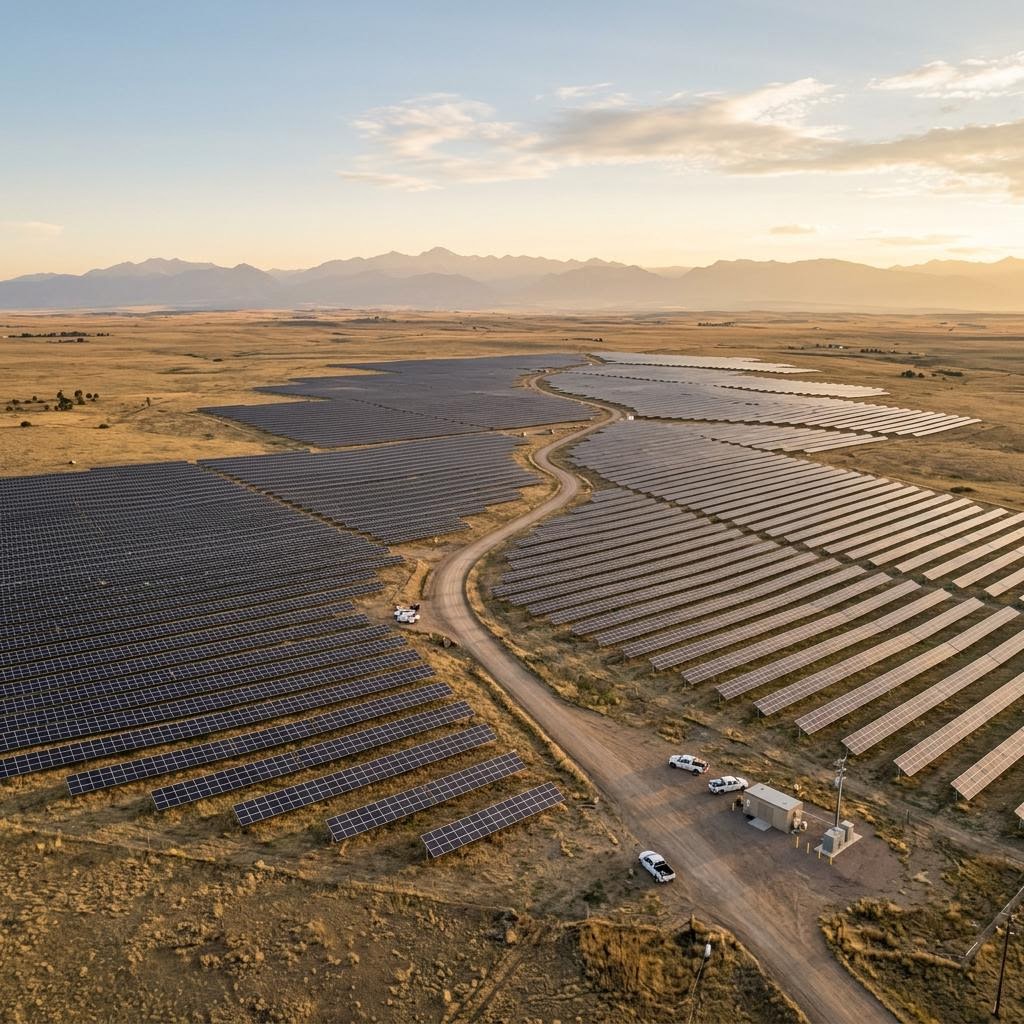 Ground-mounted solar farm on the Colorado plains